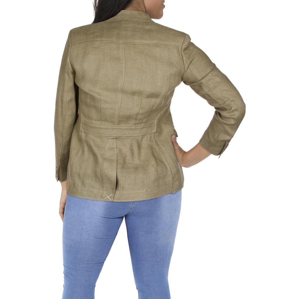 Womens Linen Woven Two-Button Blazer商品第2张图片规格展示