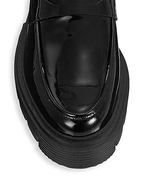 商品Stuart Weitzman|Soho Leather Lug-Sole Loafers,价格¥3658,第6张图片详细描述
