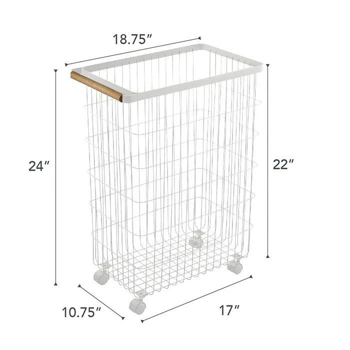 Tosca White Slim Rolling Laundry Basket 商品
