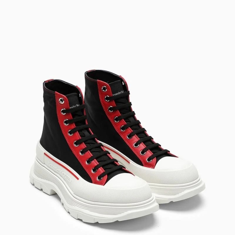 商品Alexander McQueen|Black/red Tread Slick boots,价格¥1478,第2张图片详细描述