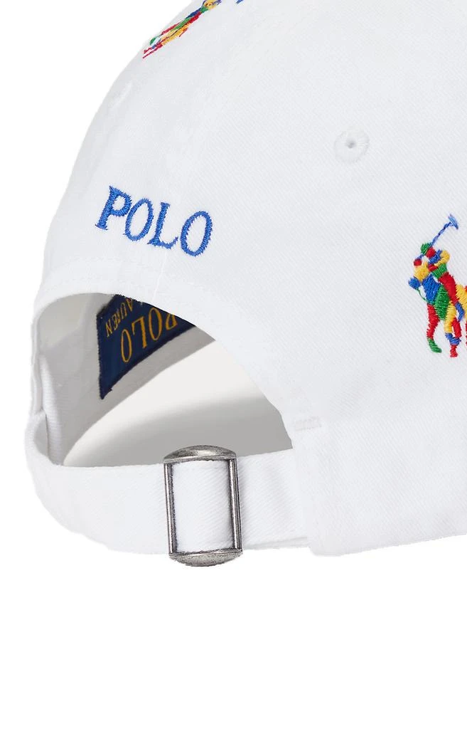 商品Ralph Lauren|Rainbow-Hued All Over Pony Chino Ball Cap - Pure White,价格¥251,第3张图片详细描述