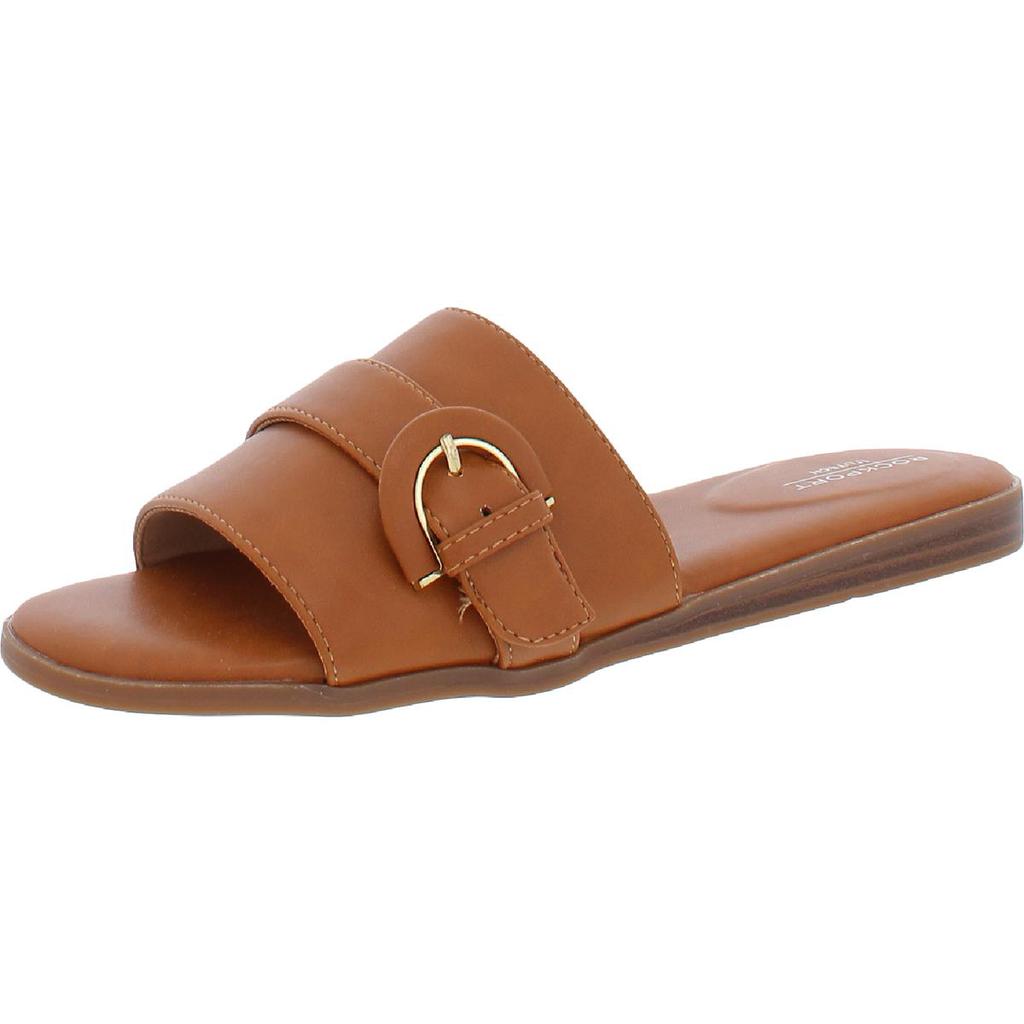 Rockport Womens Yara Faux Leather Slip On Slide Sandals商品第1张图片规格展示