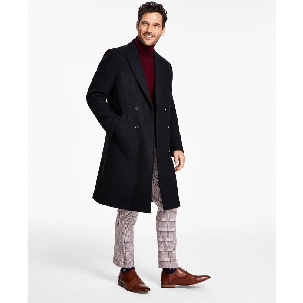 商品Tommy Hilfiger|Men's Modern-Fit Solid Double-Breasted Overcoat,价格¥1382,第1张图片
