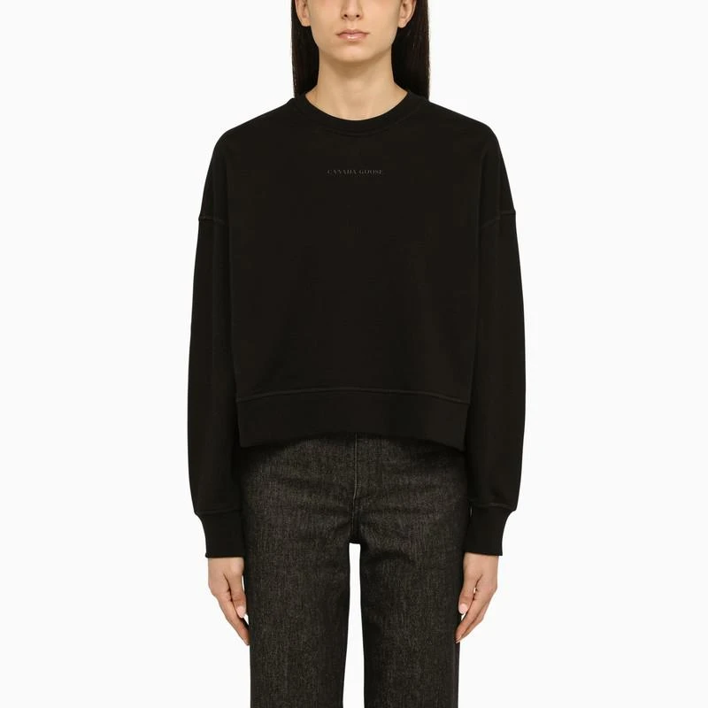 商品Canada Goose|Black crew-neck cotton jumper,价格¥2370,第1张图片