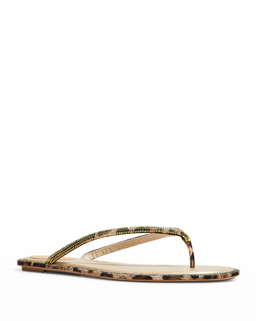 商品Rene Caovilla|Leopard-Print Shimmer Thong Sandals,价格¥2487,第2张图片详细描述