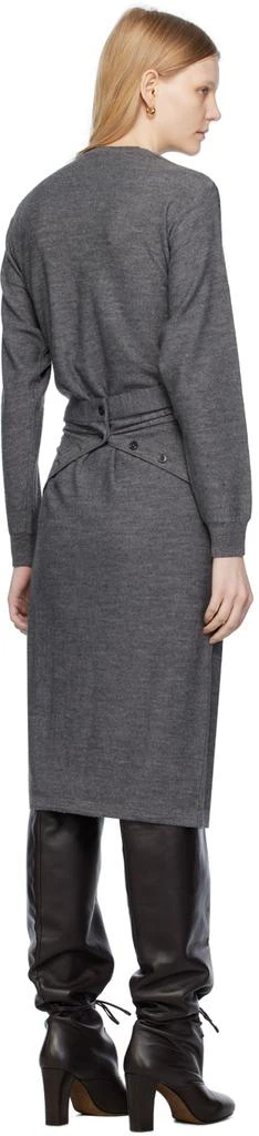 商品Lemaire|SSENSE Exclusive Gray Trompe L'Œil Midi Dress,价格¥2573,第3张图片详细描述