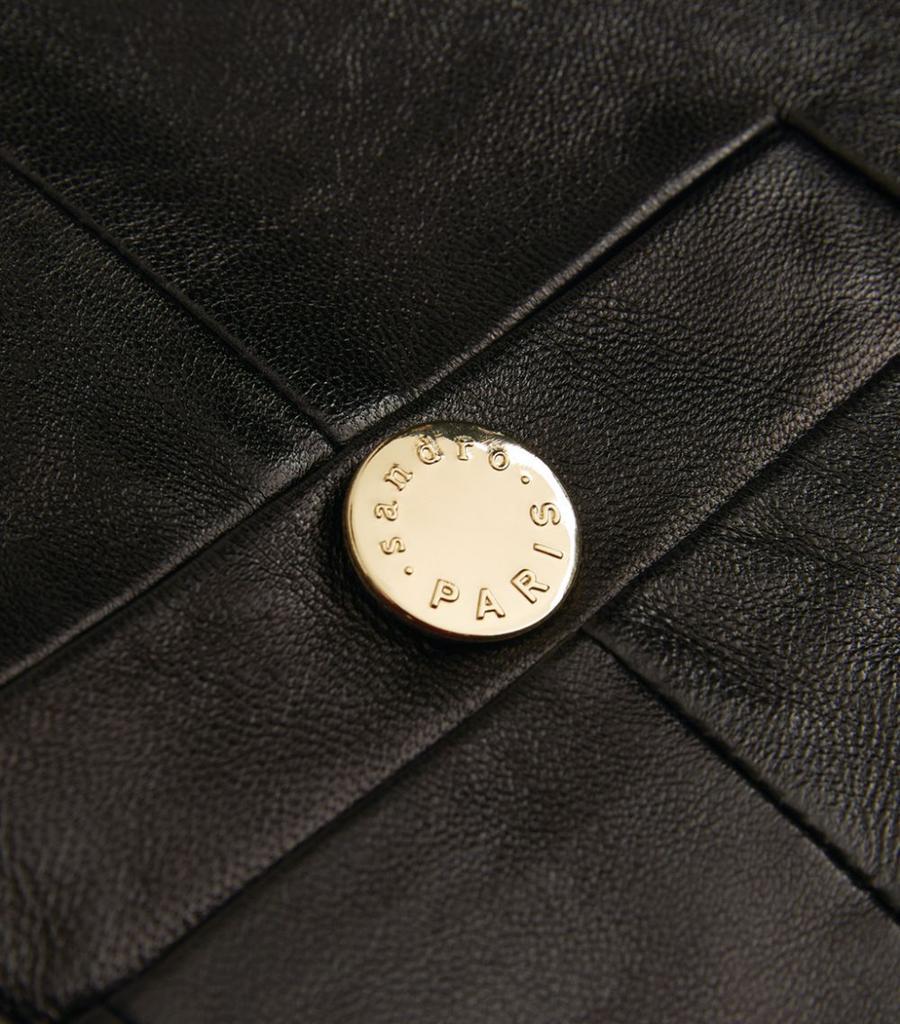 商品Sandro|Leather Pleated Skirt,价格¥3384,第7张图片详细描述
