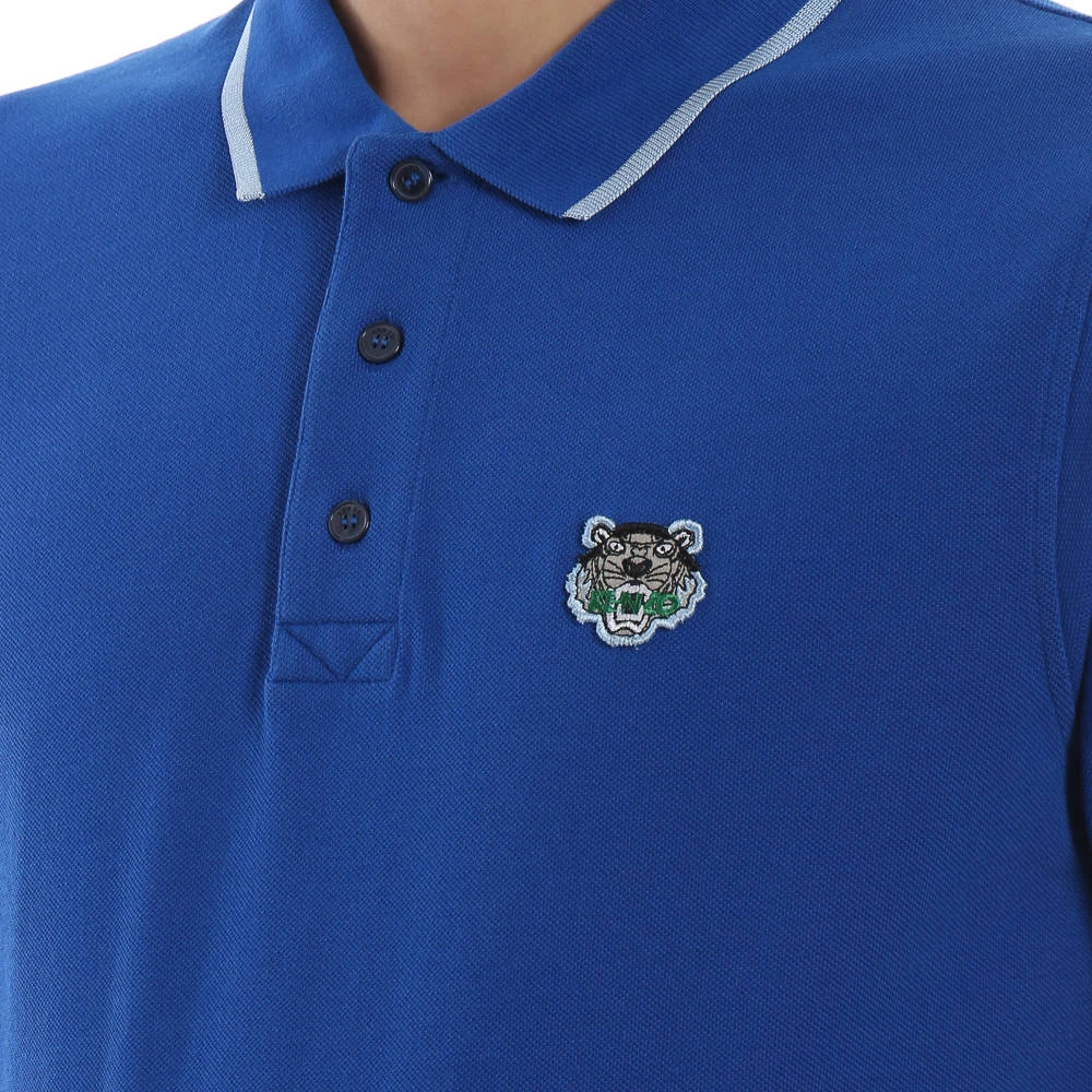 商品Kenzo|KENZO 男士蓝色刺绣老虎短袖Polo衫 F955PO0014BA-74,价格¥813,第1张图片