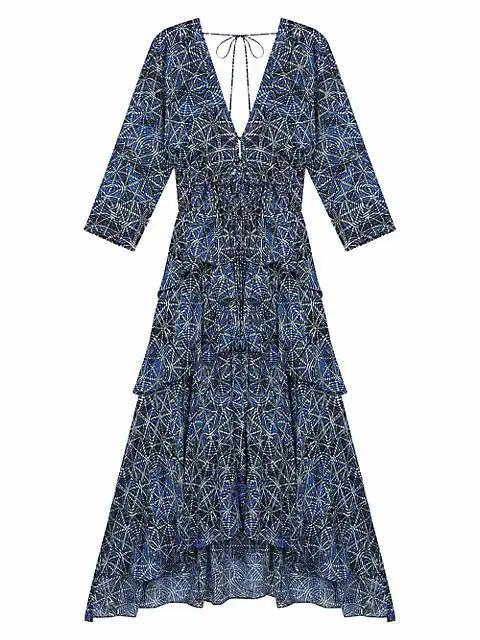 商品Maje|Rufflani Printed Dress,价格¥2230,第1张图片