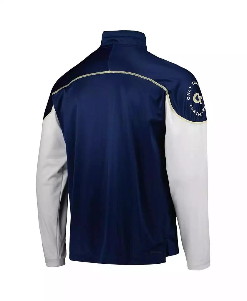 商品Adidas|Men's Navy GA Tech Yellow Jackets AEROREADY Knit Quarter-Snap Jacket,价格¥555,第2张图片详细描述