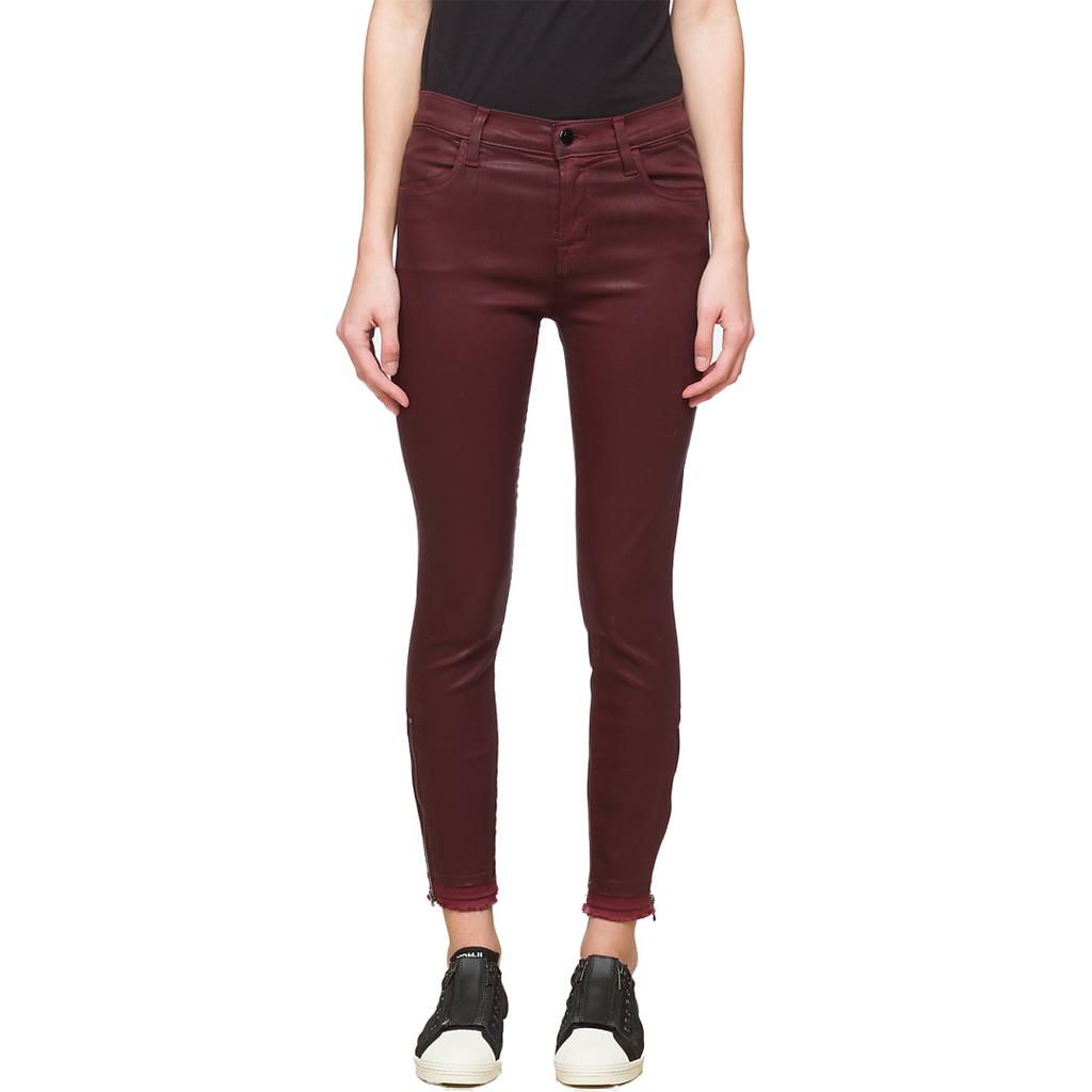 Alana High Rise Crop Jeans - Coated Claret商品第1张图片规格展示