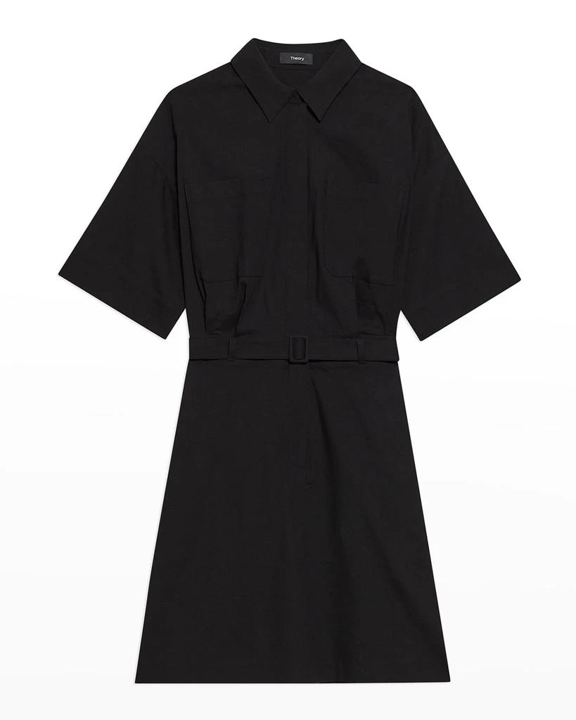 商品Theory|Eco Crunch Belted Mini Shirtdress,价格¥1176,第2张图片详细描述