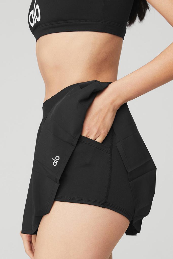 商品Alo|Varsity Tennis Skirt - Black,价格¥276-¥380,第7张图片详细描述
