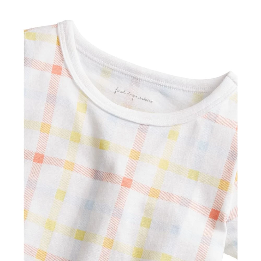 商品First Impressions|Baby Girls Bloom Plaid Peplum T-Shirt, Created for Macy's,价格¥15,第3张图片详细描述