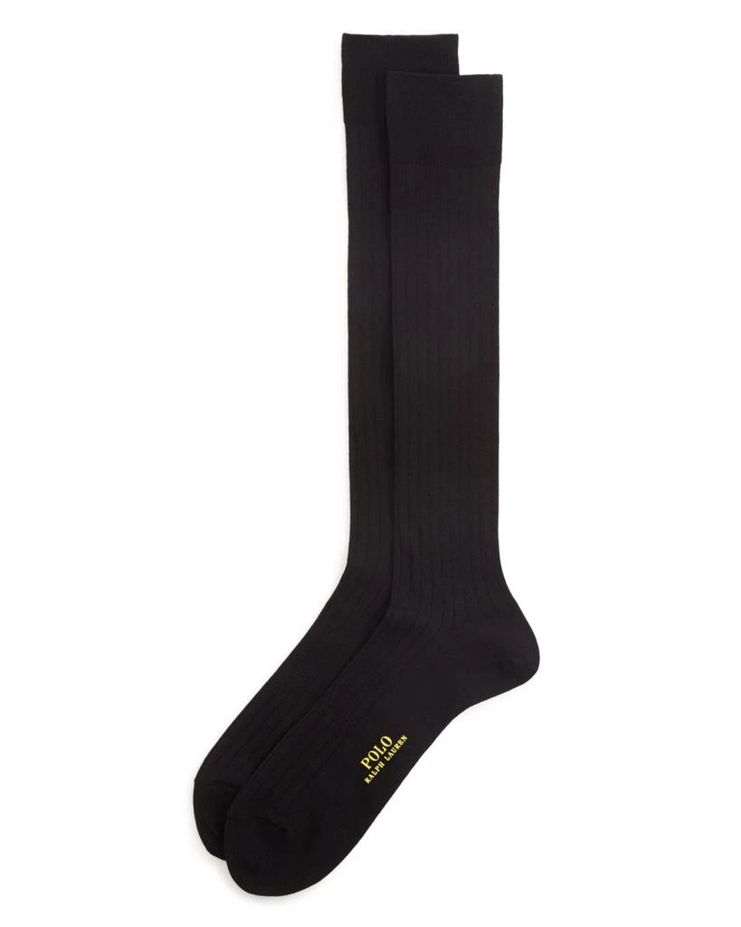 商品Ralph Lauren|Over-The-Calf Ribbed Dress Socks,价格¥184,第1张图片