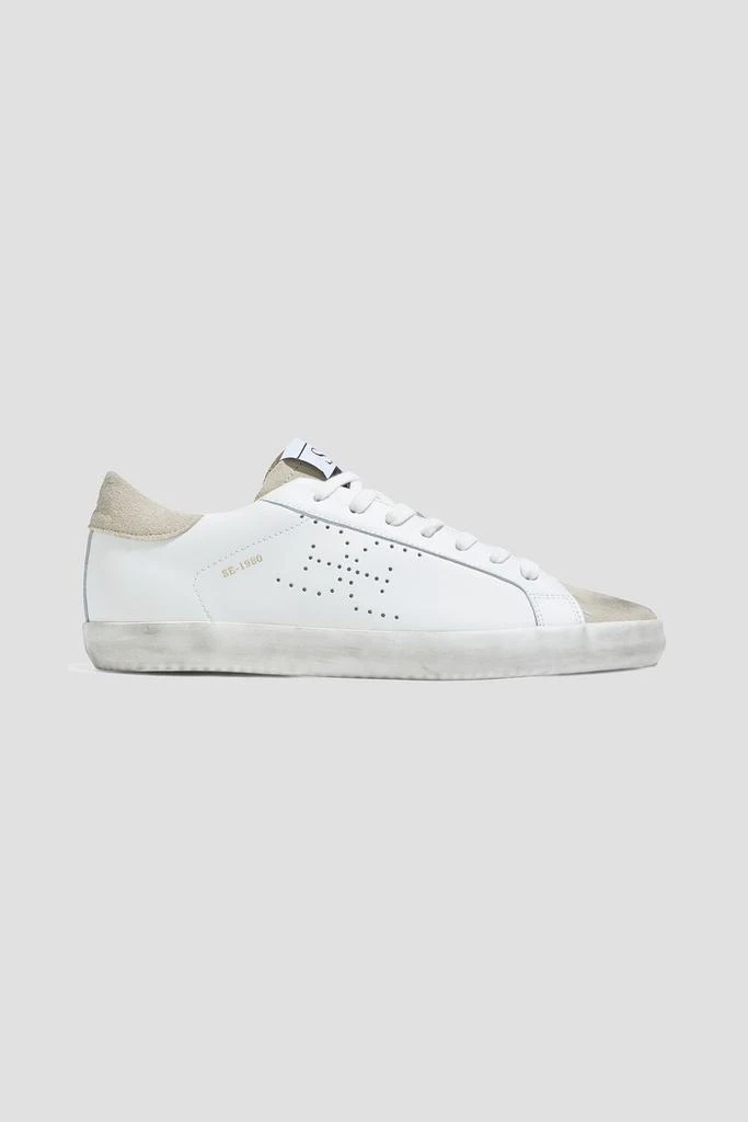 商品Sam Edelman|Aubrie suede-paneled perforated leather sneakers,价格¥540,第1张图片