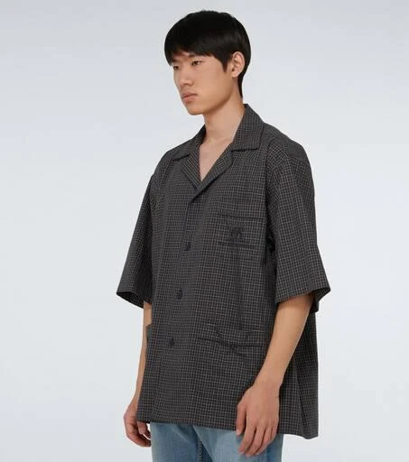 商品Balenciaga|格纹短袖睡衣式衬衫,价格¥4837,第3张图片详细描述