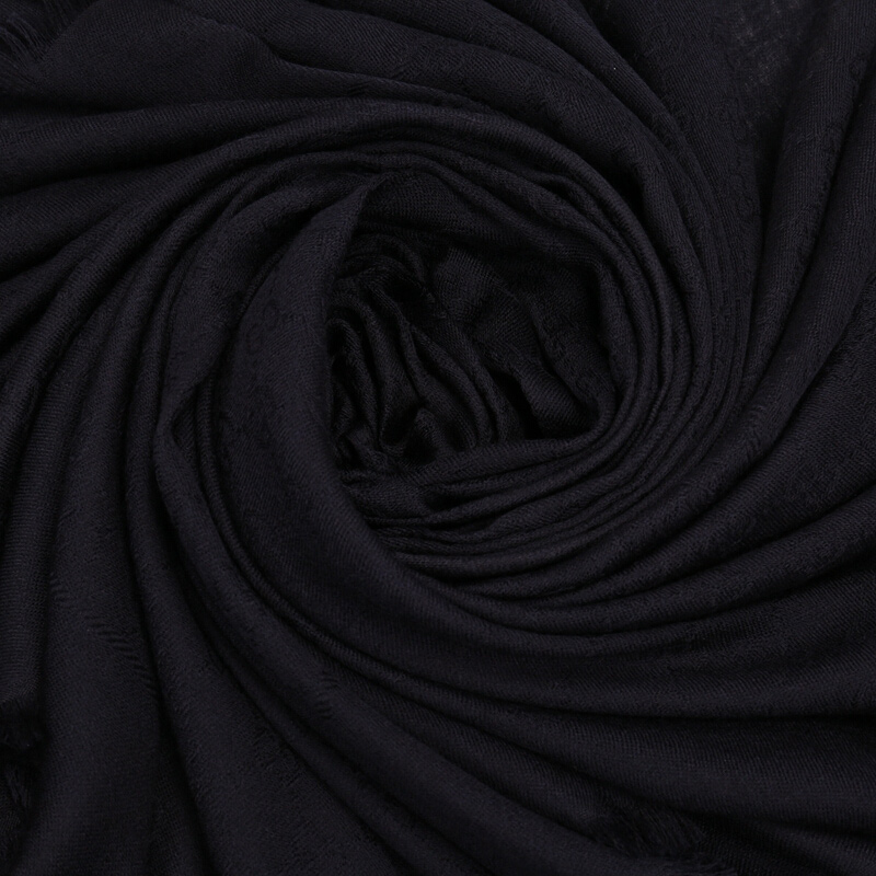 GUCCI 古驰 女士深蓝色羊毛蚕丝混纺围巾 429528-3G932-4000商品第2张图片规格展示