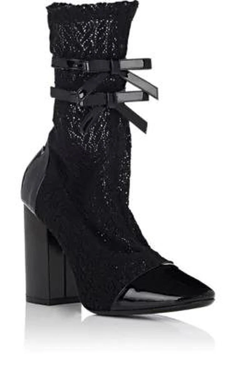 商品PHILOSOPHY di LORENZO SERAFINI|Patent Leather & Lace Ankle Boots,价格¥3266,第2张图片详细描述