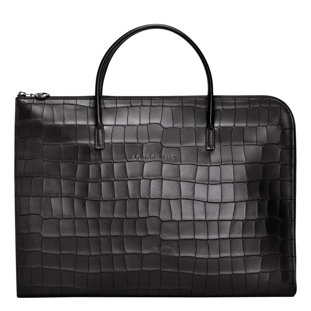 商品Longchamp|Briefcase S Croco Block Black (L2115945001),价格¥2075,第1张图片