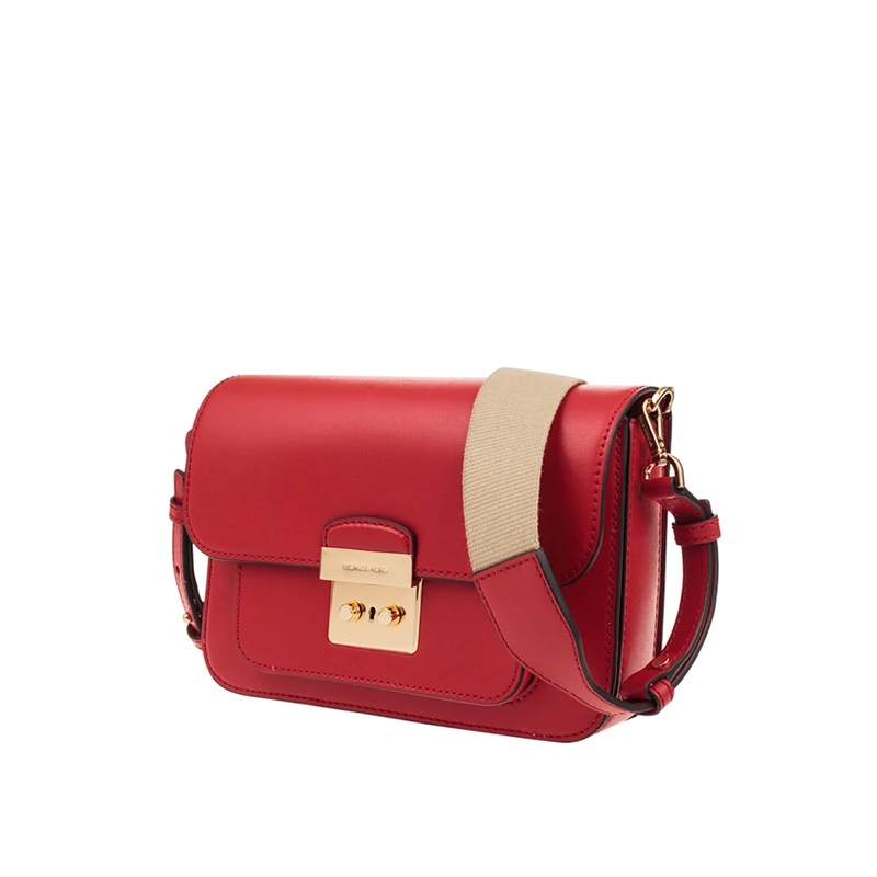 Michael Kors Sloan Editor大号女士牛皮革单肩斜挎包 30T7GS9L3L-BRIGHT-RED 商品