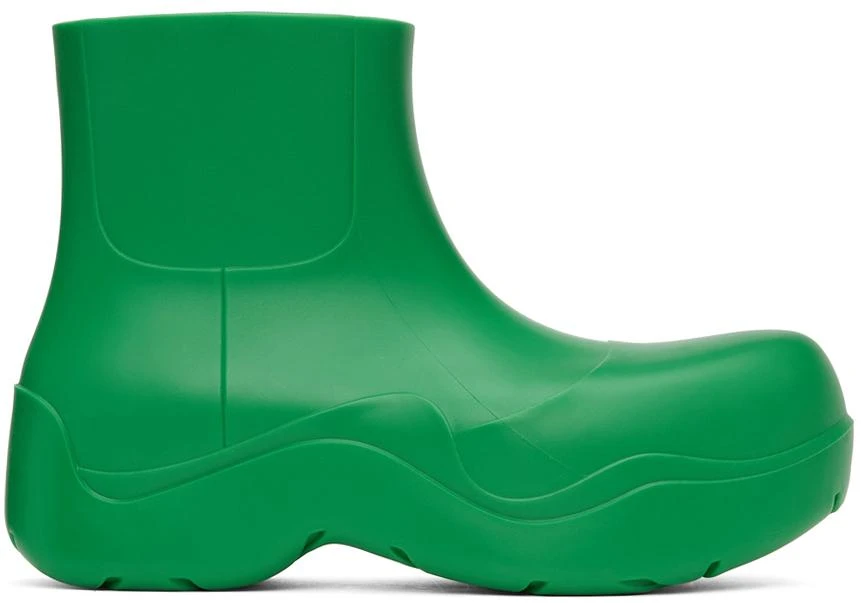 商品Bottega Veneta|Green Matte Puddle Chelsea Boots,价格¥6177,第1张图片