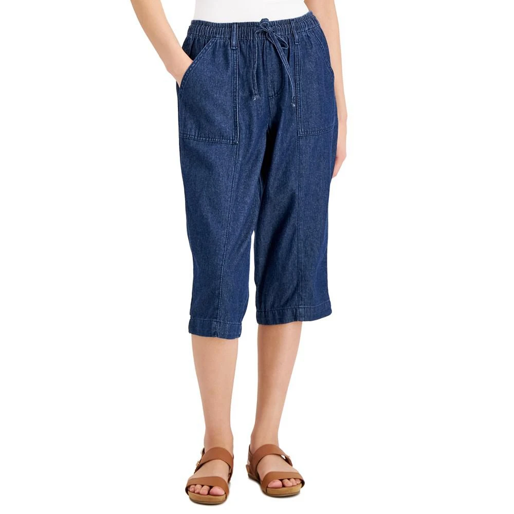 商品Karen Scott|Denim Charlie Capri Pants, Created for Macy's,价格¥54,第1张图片