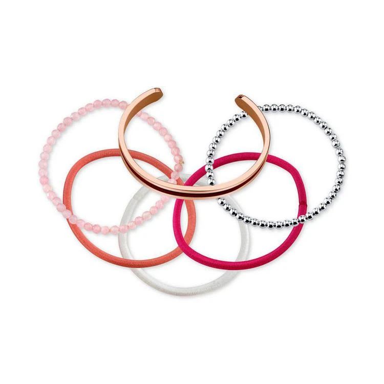 商品Unwritten|Interchangeable Hair-Tie Cuff Bracelet in Rose Gold-Tone Stainless Steel,价格¥105,第2张图片详细描述