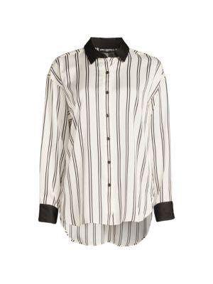 Striped High Low Shirt商品第3张图片规格展示