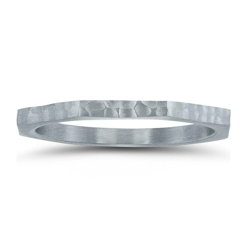 商品SSELECTS|Thin 1.5Mm Eight Sided Octagon Hammered Finish Wedding Band In 14K White Gold,价格¥1683,第1张图片