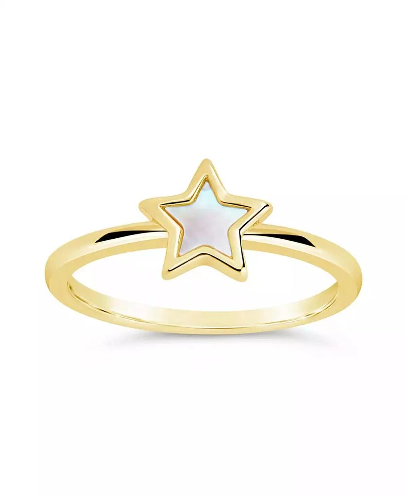 商品Sterling Forever|Genuine Mother of Pearl Star Bez Ring,价格¥216,第2张图片详细描述