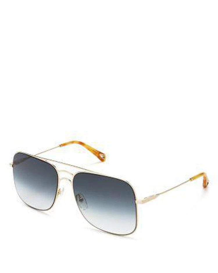 商品Chloé|Women's Ricky Triple Bridge Gradient Navigator Sunglasses, 58mm,价格¥3139,第3张图片详细描述