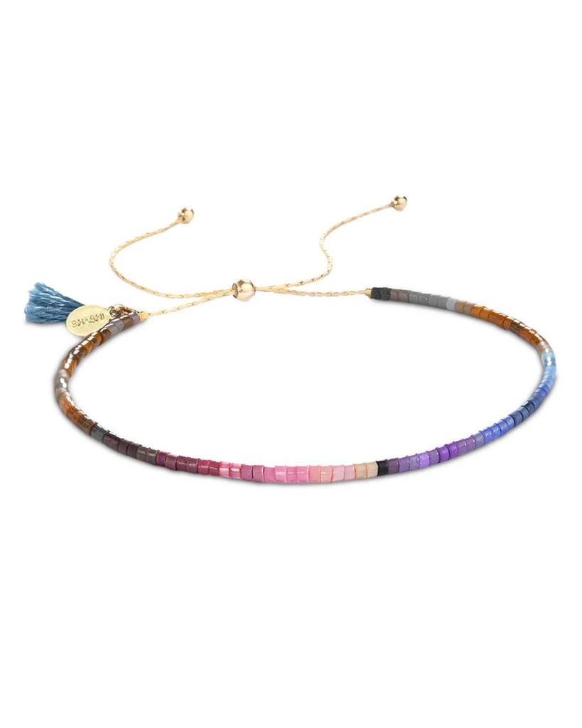 商品Shashi|Dakota Multicolor Beaded Slider Bracelet in 14K Gold Vermeil Sterling Silver,价格¥387,第1张图片详细描述