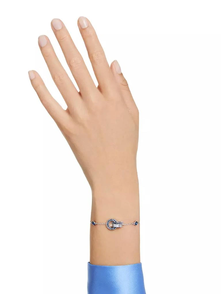 商品Swarovski|Hollow Rhodium-Plated & Crystal Interlocking Loop Bracelet,价格¥1235,第2张图片详细描述