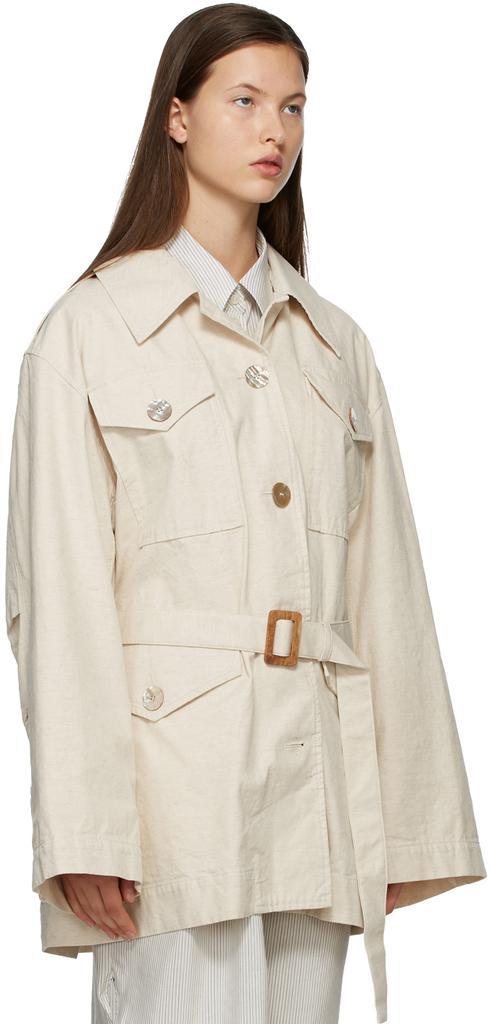 商品Acne Studios|Off-White Cotton Belted Jacket,价格¥2568,第4张图片详细描述