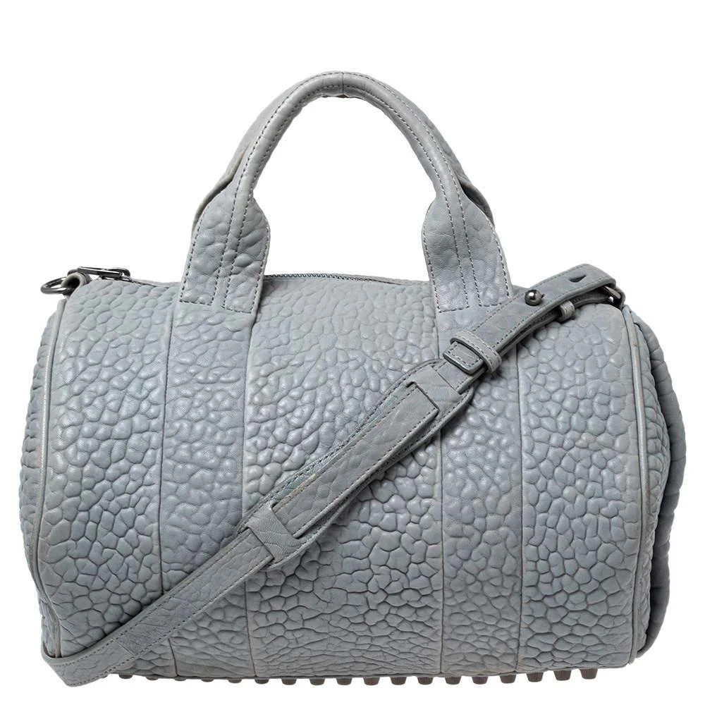 商品[二手商品] Alexander Wang|Alexander Wang Pale Blue Textured Leather Rockie Satchel,价格¥1034,第1张图片