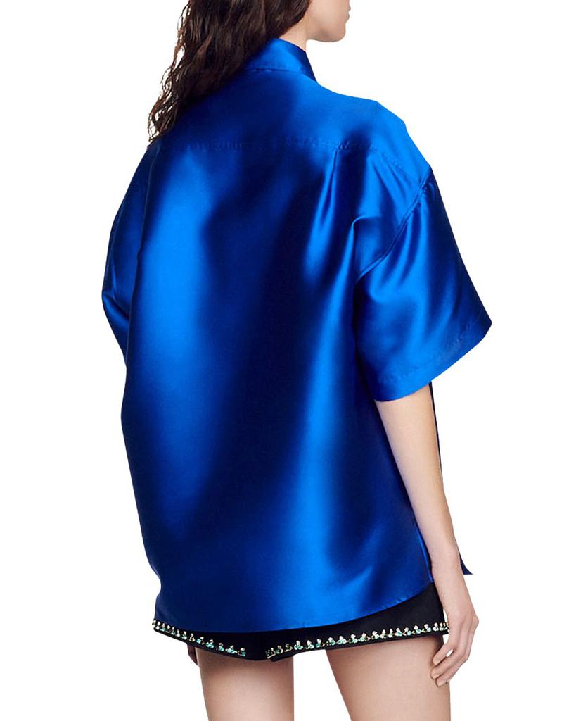 June Satin Oversized Shirt商品第2张图片规格展示