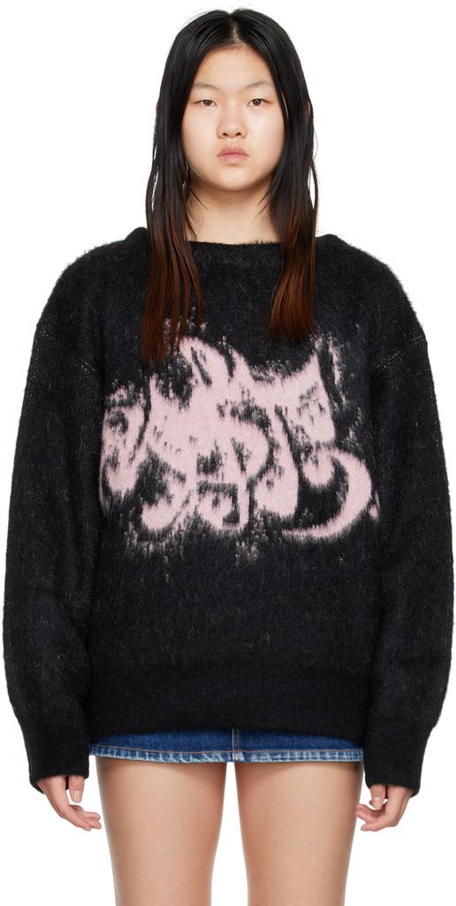 Black & Pink Jacquard Sweater商品第1张图片规格展示