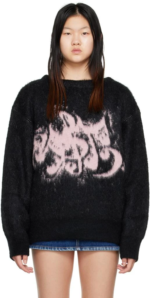 商品We11done|Black & Pink Jacquard Sweater,价格¥1611,第1张图片