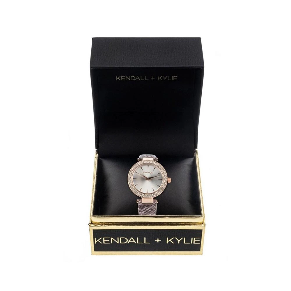 商品KENDALL & KYLIE|Women's Rose Gold Tone with Blush Snakeskin Stainless Steel Strap Analog Watch,价格¥112,第2张图片详细描述