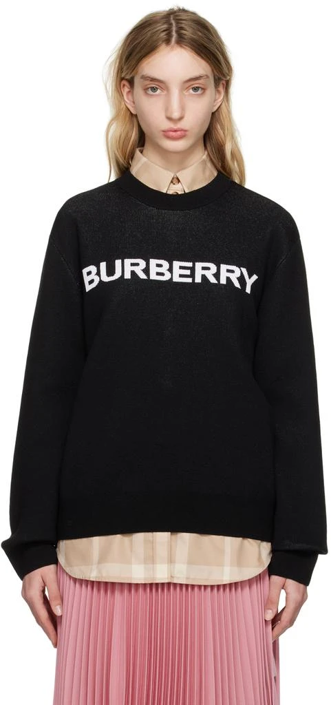 商品Burberry|Black Jacquard Sweatshirt,价格¥8659,第1张图片
