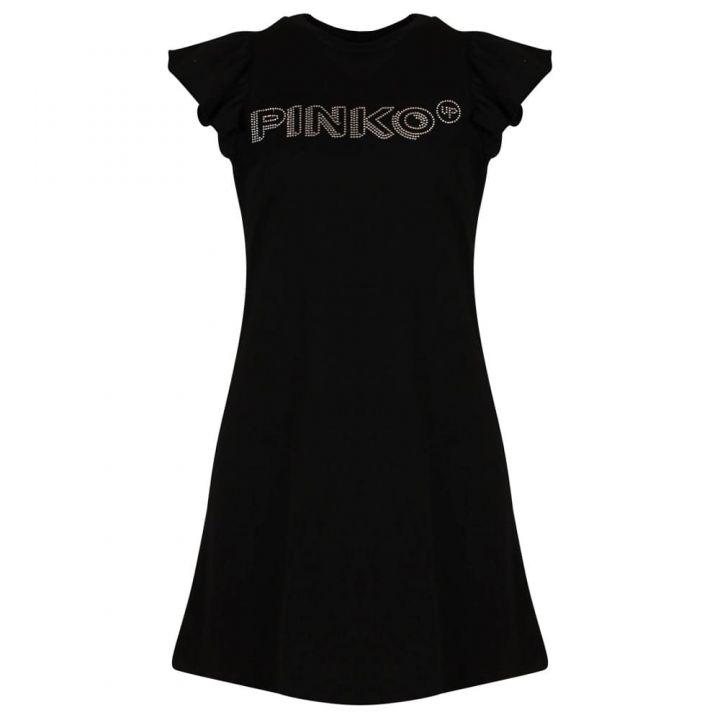 Ruffle Sleeve Black Dress商品第1张图片规格展示