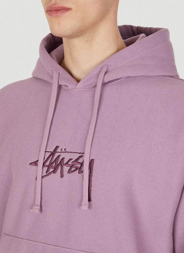 Logo Embroidery Hooded Sweatshirt in Purple商品第5张图片规格展示