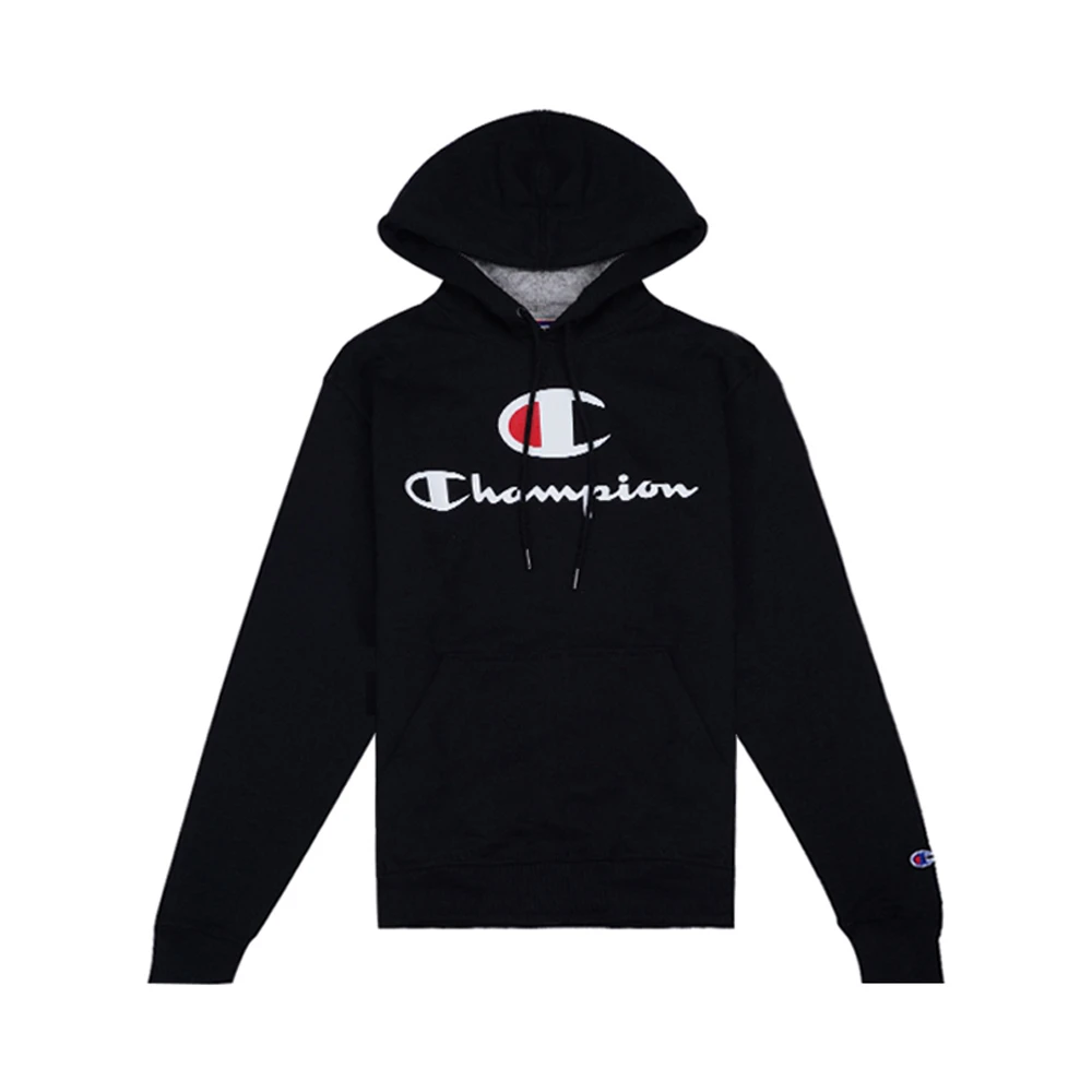 商品[国内直发] CHAMPION|CHAMPION 男士胸前“C”logo+草写logo纯色加绒连帽卫衣 GF89H-586222-BKC,价格¥205,第1张图片