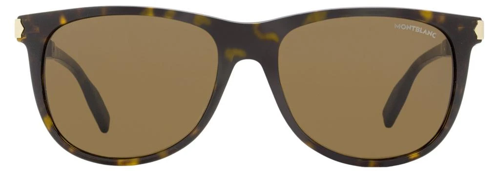商品MontBlanc|Montblanc Men's Rectangular Sunglasses MB0031S 008 Havana/Gold 57mm,价格¥2304,第2张图片详细描述