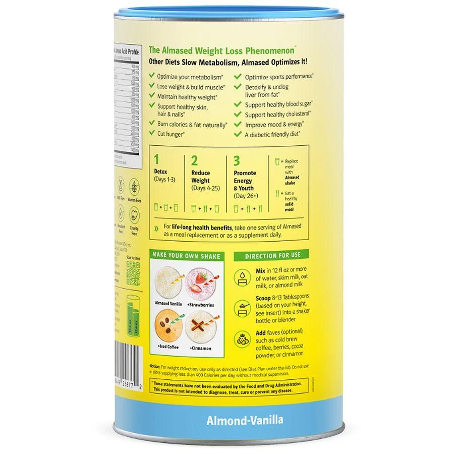 商品Almased|Natural Health & Weight Loss Meal Replacement Protein Shake,价格¥262,第5张图片详细描述