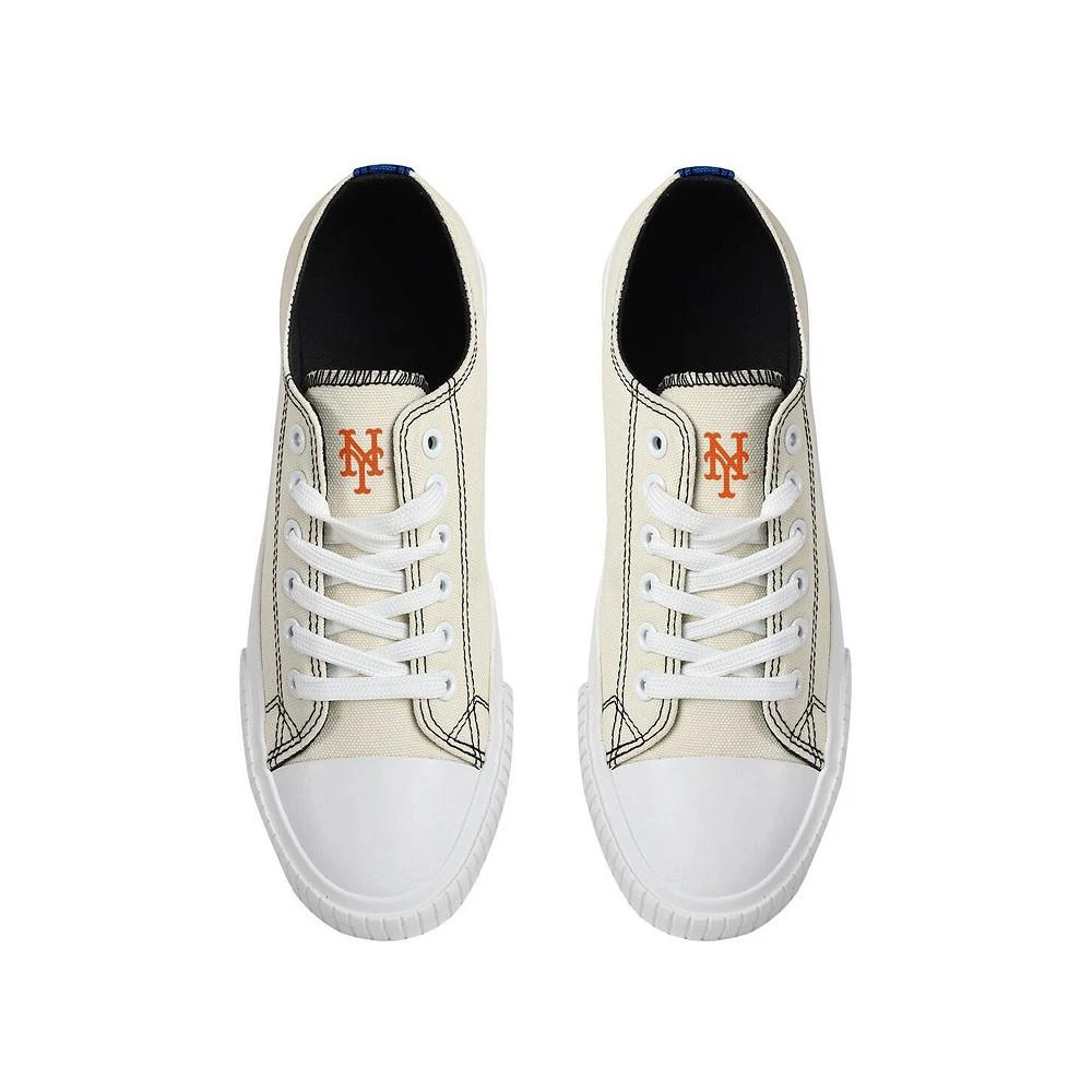 商品FOCO|Women's Cream New York Mets Low Top Canvas Shoes,价格¥449,第3张图片详细描述