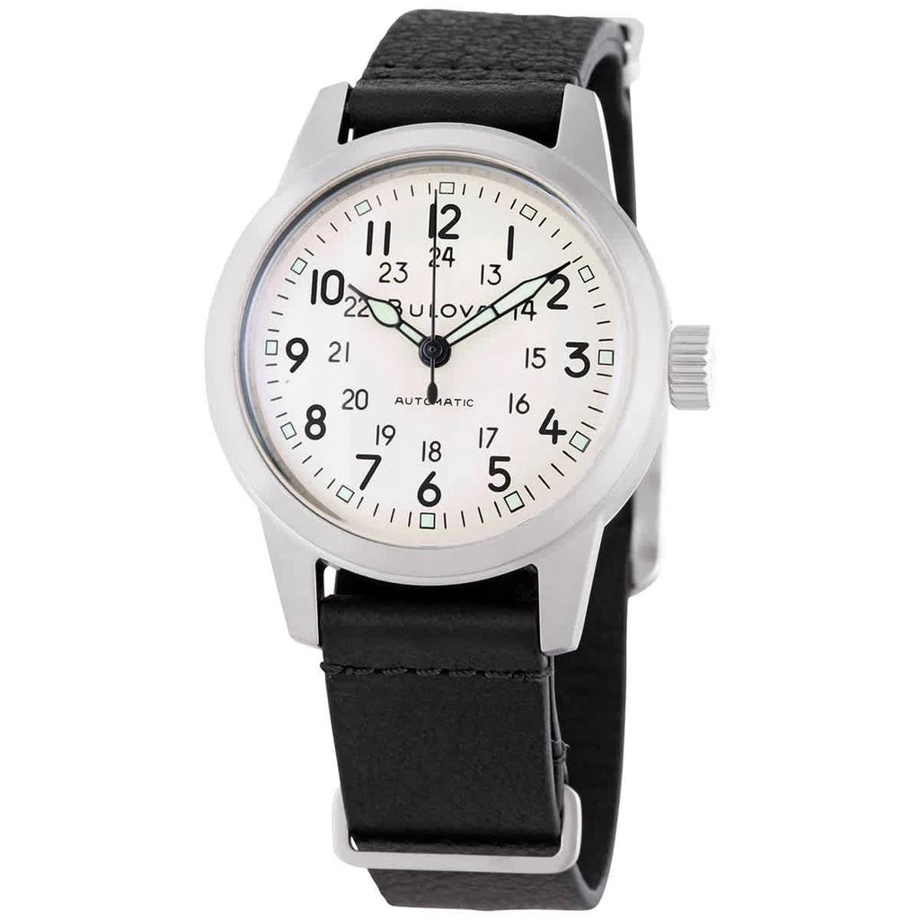 商品Bulova|Hack Automatic Ivory Dial Men's Watch 96A246,价格¥1611,第1张图片
