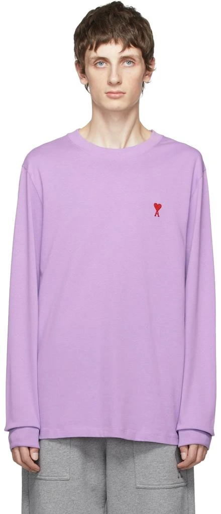 商品AMI|SSENSE Exclusive Purple Ami de Cœur Long Sleeve T-Shirt,价格¥452,第1张图片