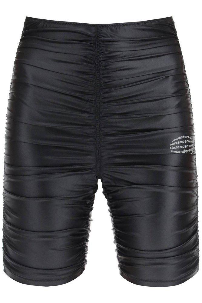 商品Alexander Wang|Alexander Wang Ruched Detail Logo Shorts,价格¥1988,第1张图片